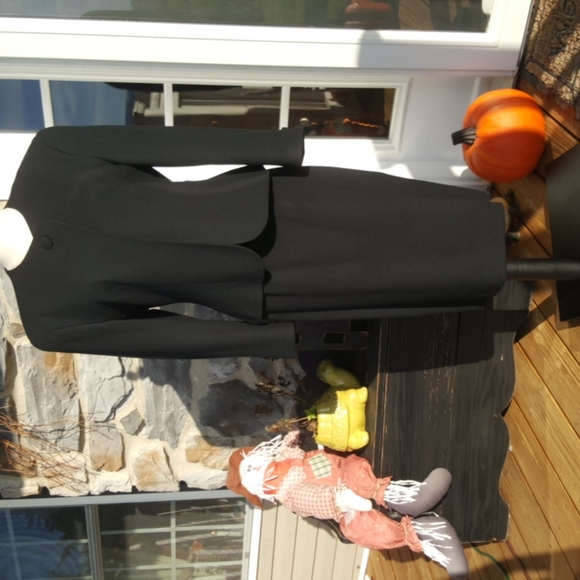 JOS. A. BANK CLOTHIERS ♡ Vintage Black 2pc Pure Wool Fully Lined Skirt Suit 4 - Picture 11 of 17